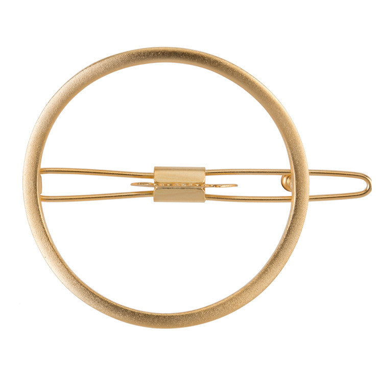 Large O Barrette Gold Matte