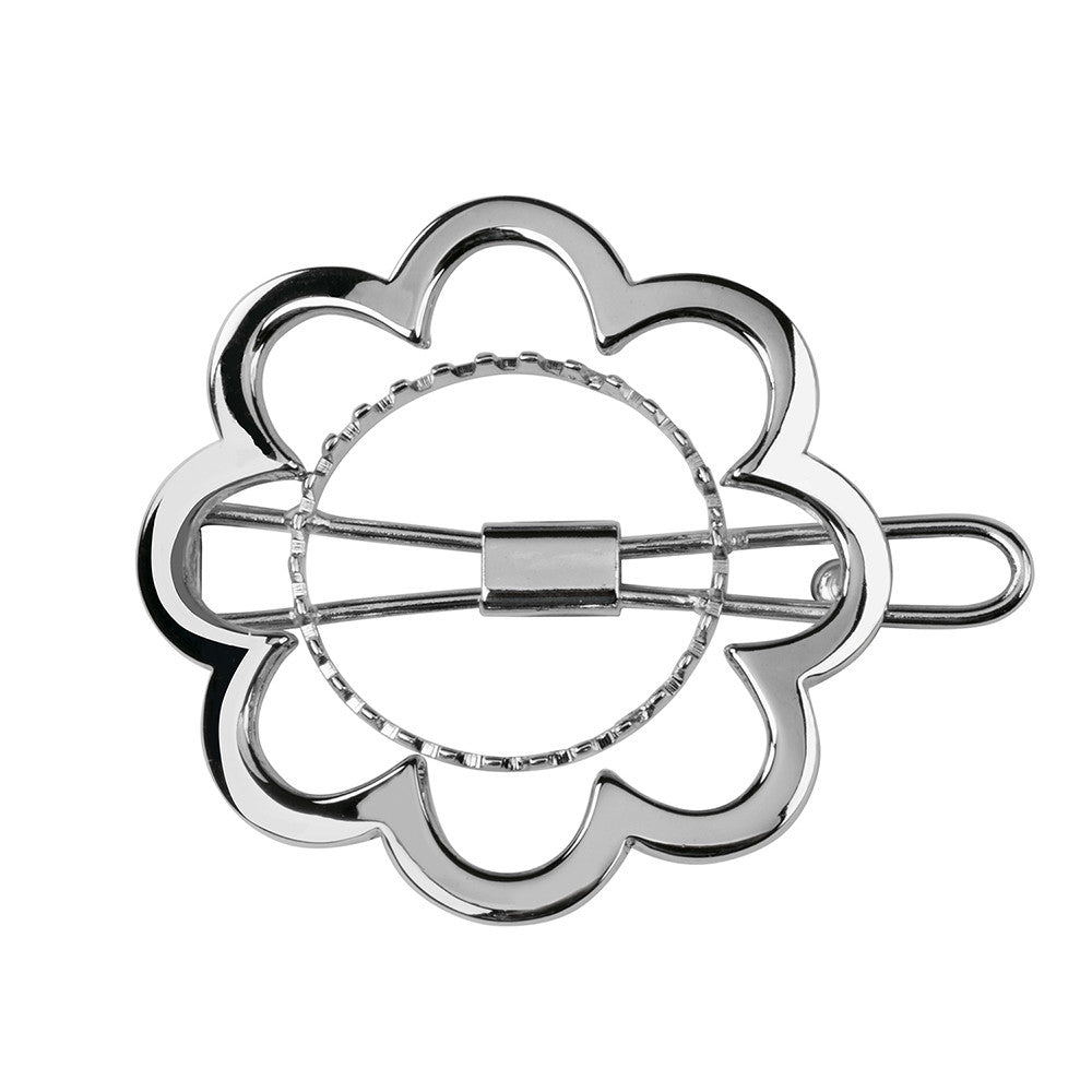 Flower Power Barrette Silver Luminous