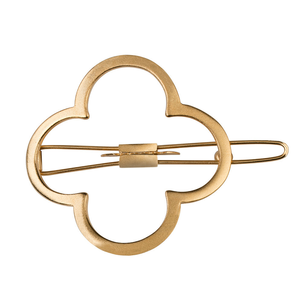 Lucky Charmed Barrette Gold Matte