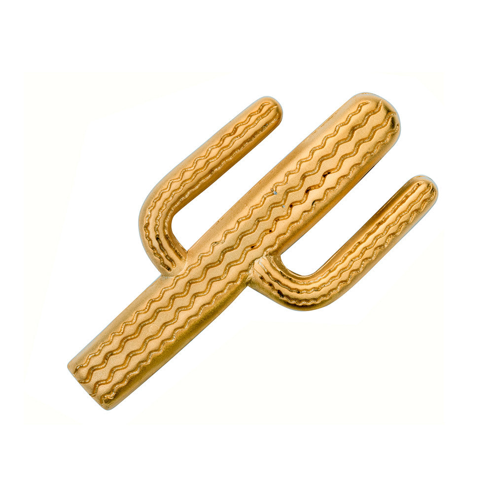 Cactus Barrette Gold Matte