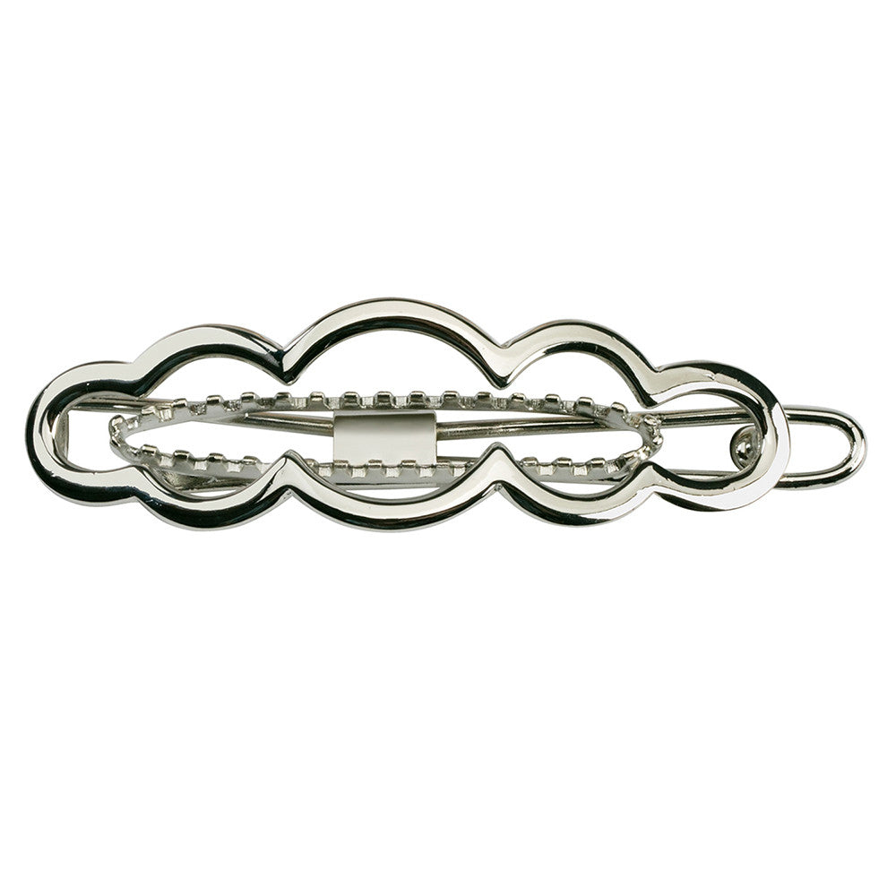 In the Clouds Barrette Silver Matte