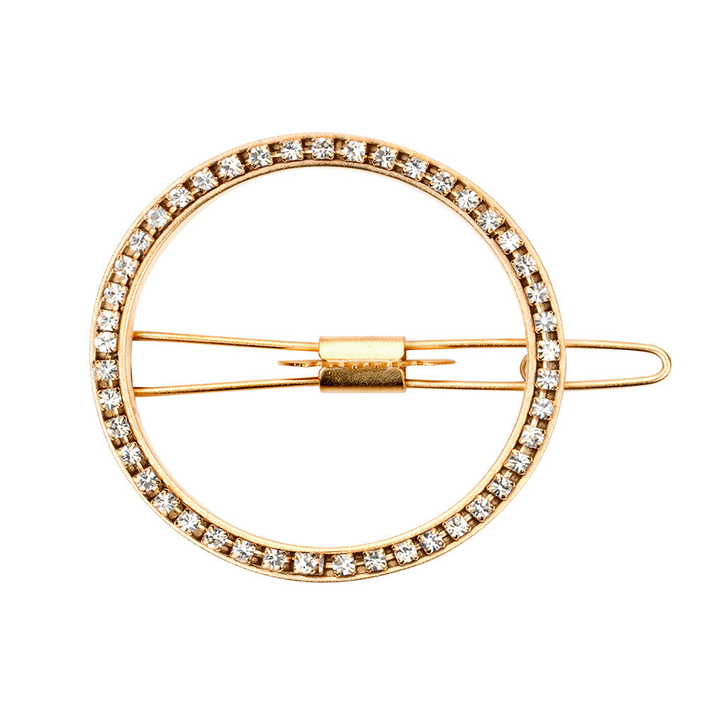 O Barrette Gold with Crystals
