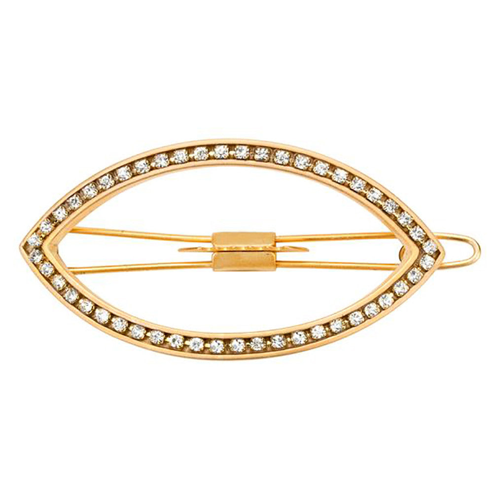 Eye Opener Barrette Gold with Crystals
