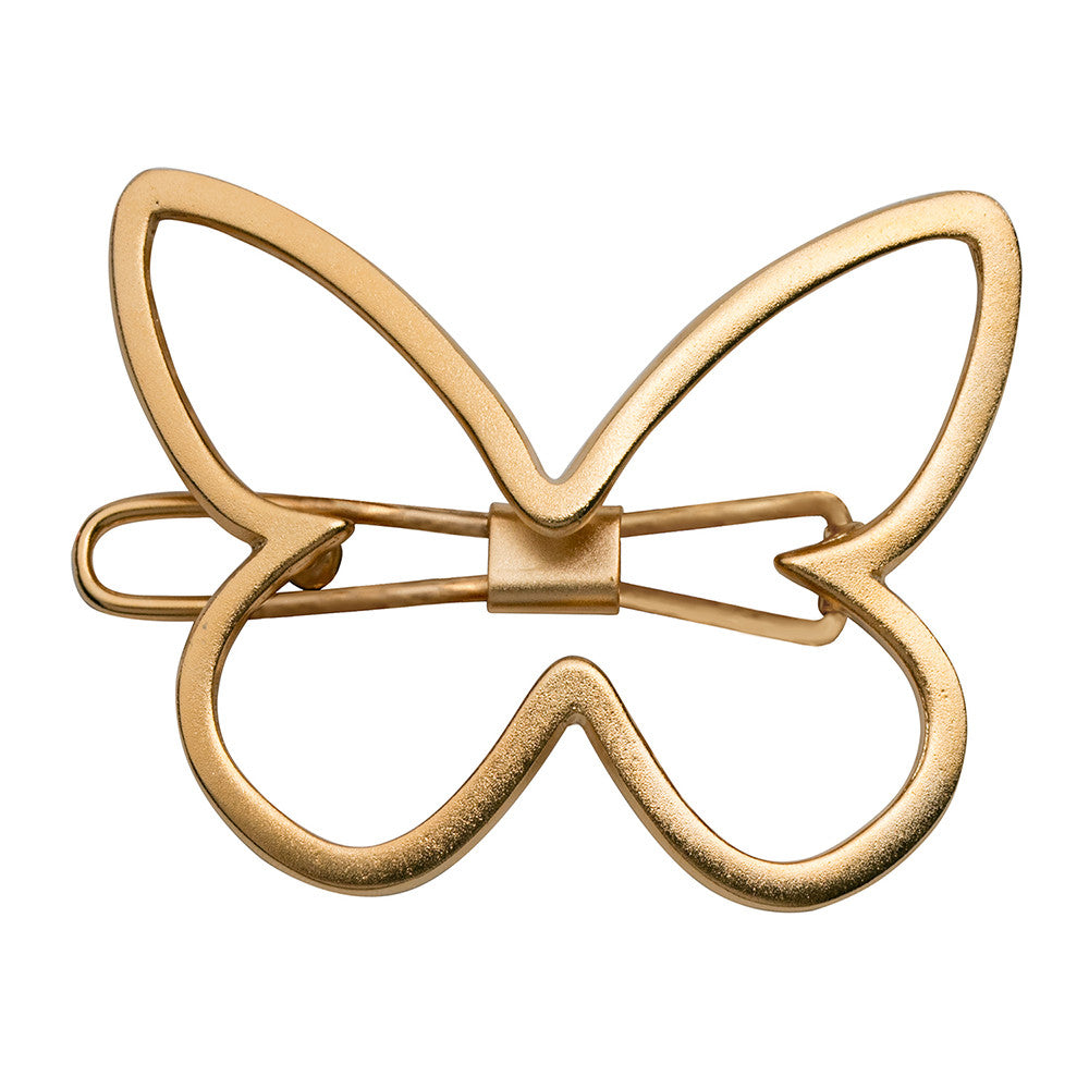 Butterfly Barrette Gold Matte
