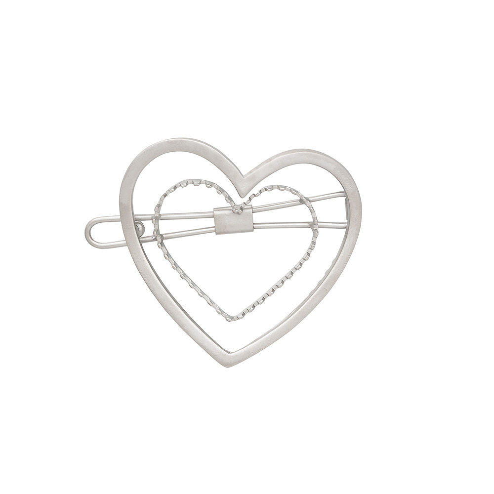 Golden Heart Barrette in Silver