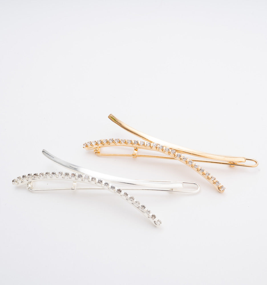 Original X Barrette Gold with Crystals