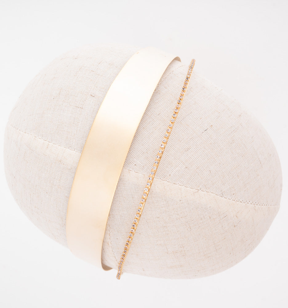 Awesome Headband Gold with Crystals