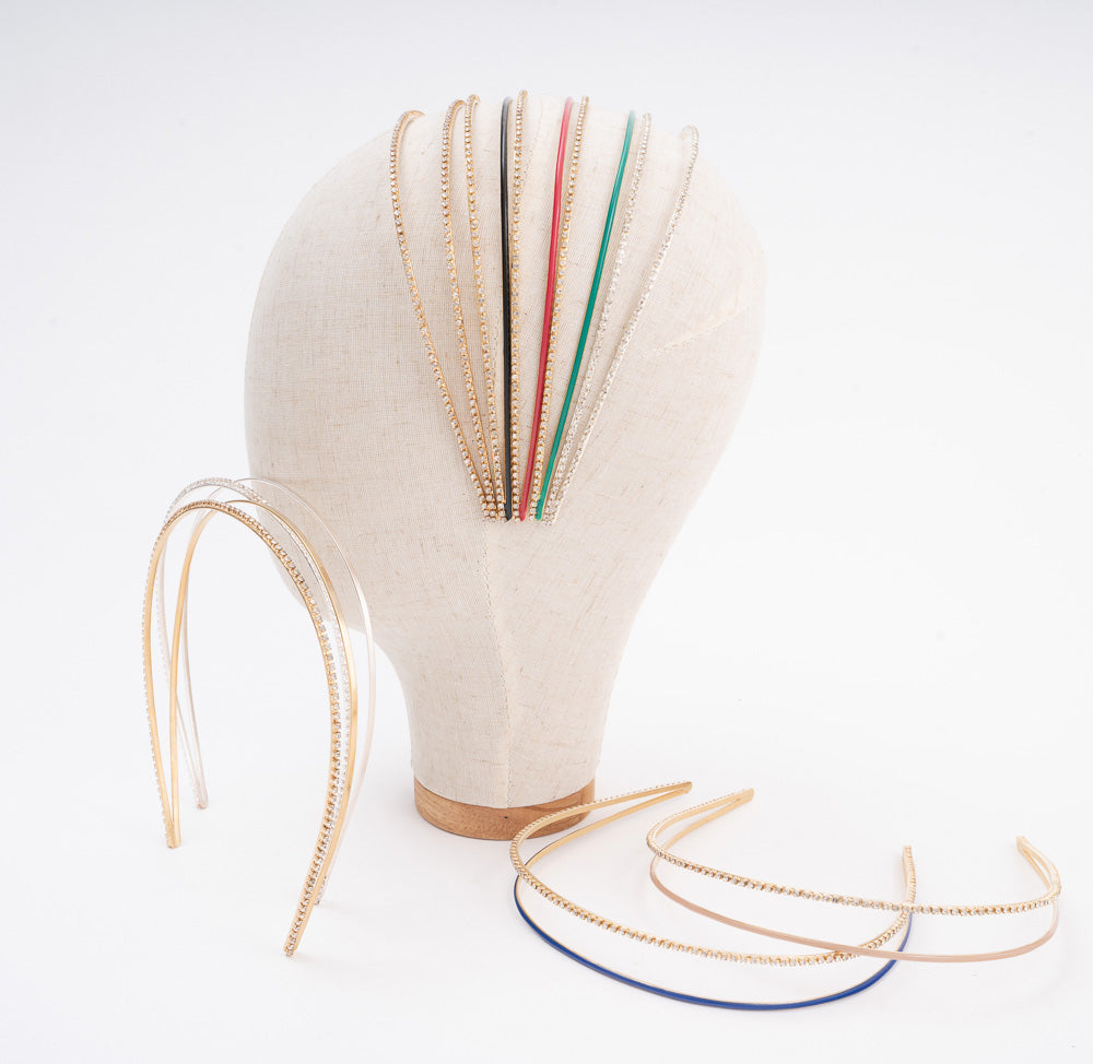 Coveted Headband Gold with 2 Rows Crystals