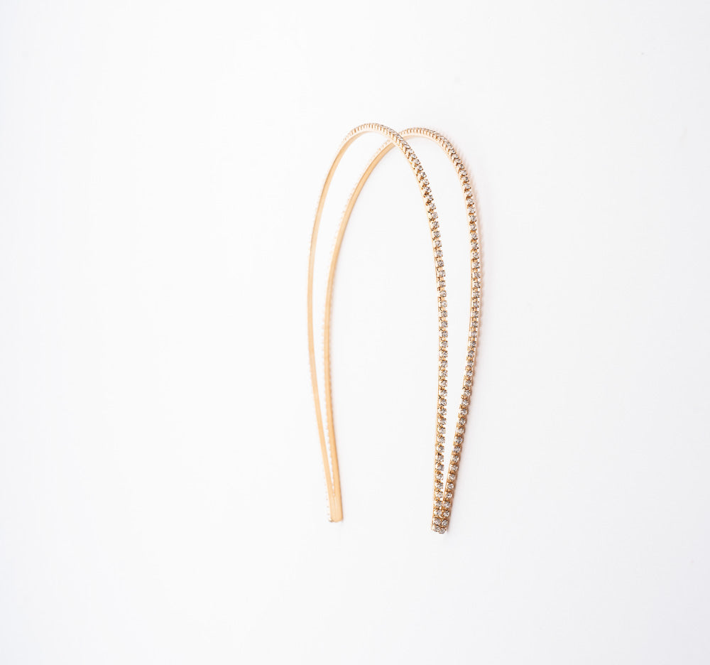 Coveted Headband Gold with 2 Rows Crystals