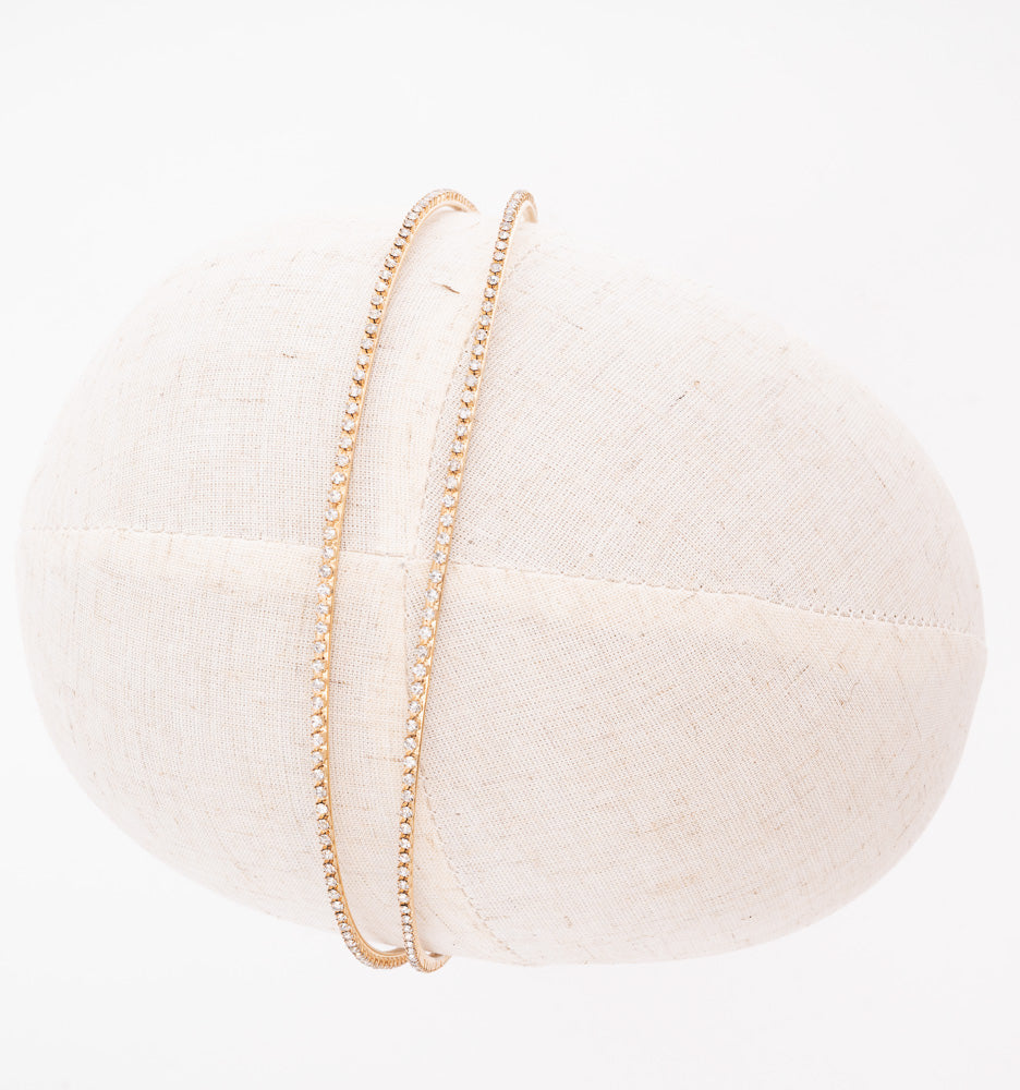 Coveted Headband Gold with 2 Rows Crystals