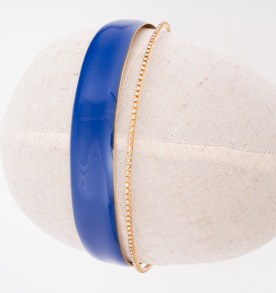 Awesome Headband Blue Belle/Gold with Crystals