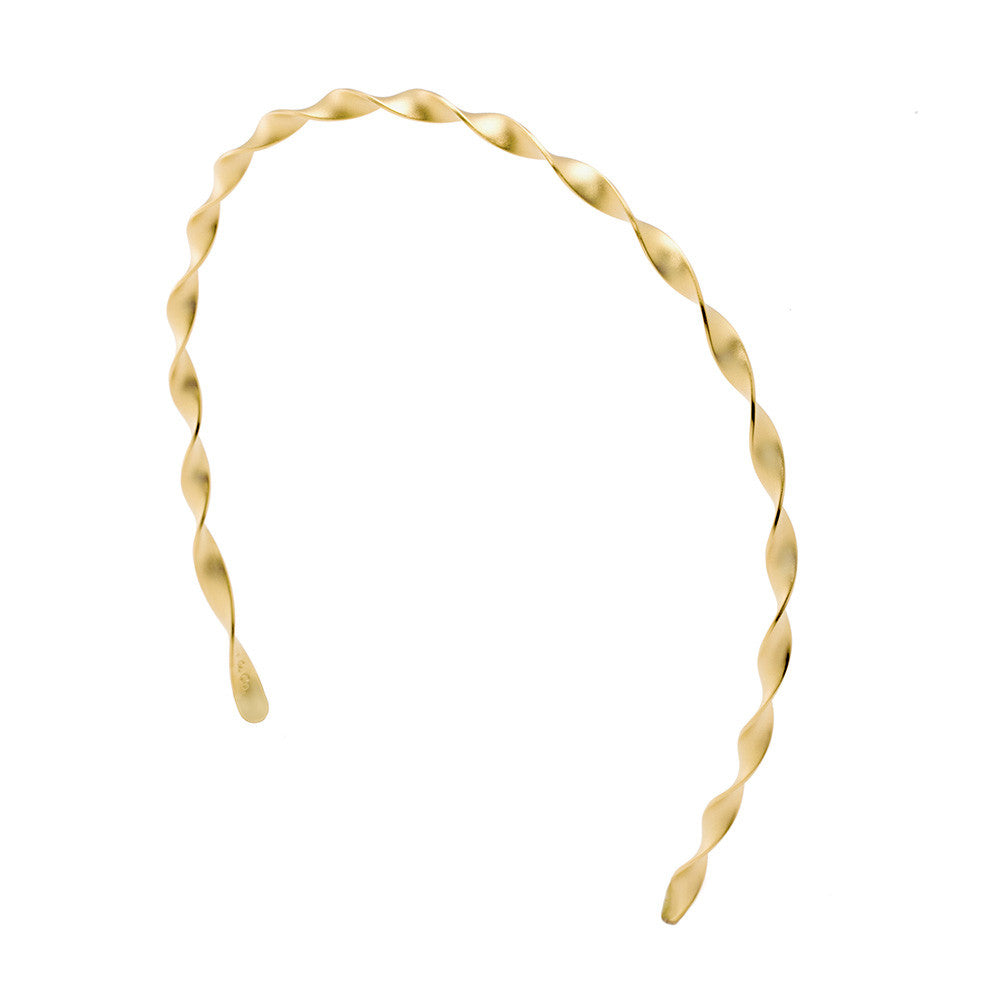 Modern Twist Headband Gold Matte