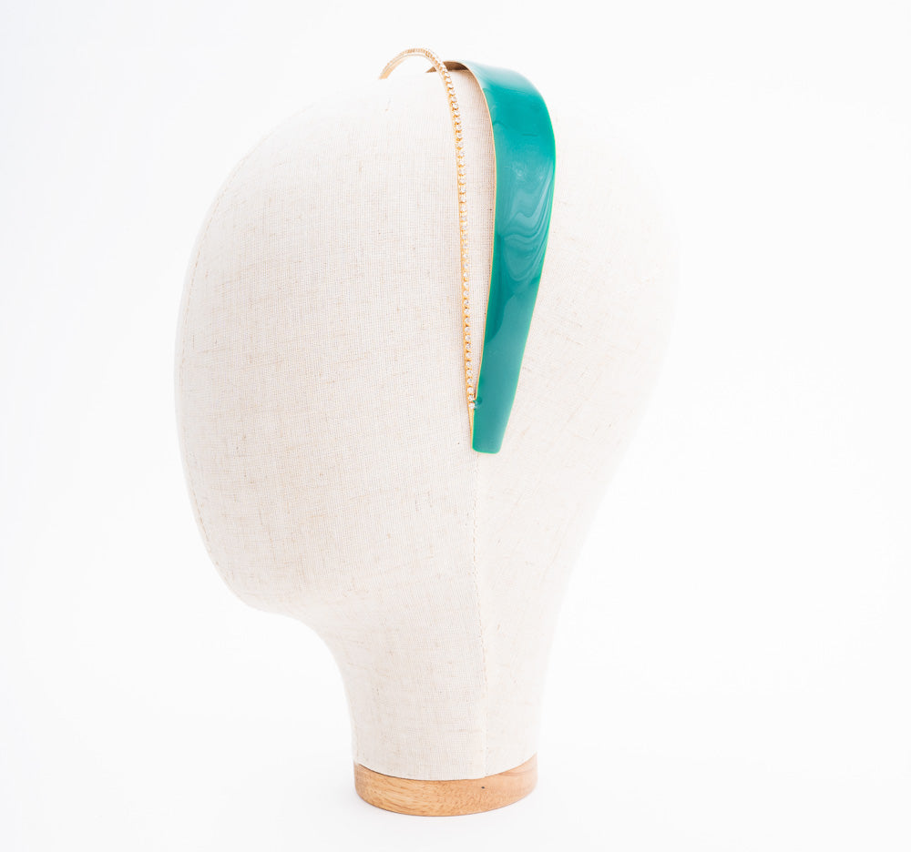 Awesome Headband Castleton Green/Gold with Crystals